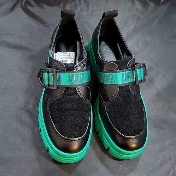 NEW UGG ASHTON SHOE PLUSH EMERALD GREEN WATERPROOF LEATHER SHOES S2 - Picture 2 of 16